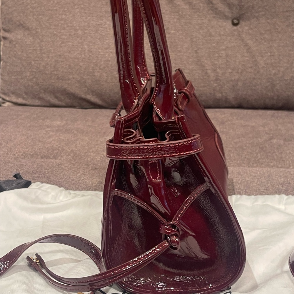 AUTHENTIC ONCE-USED MANC BABY JANE BURGUNDY HANDBAG- sold out online! - Picture 5 of 11